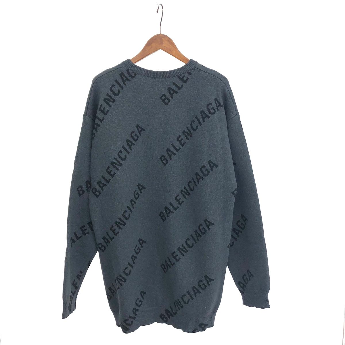 BALENCIAGA バレンシアガ 長袖ニット サイズ:S グレー コットンウール 