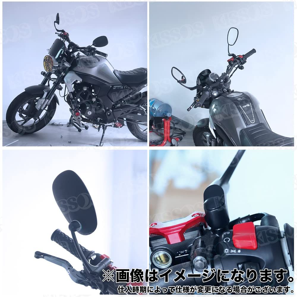 バレンミラー バイク サイドミラー 8mm 10mm フォルツァ ドラックスター TR250 CB400SF 汎用 左右セット (ブラック)  [ブラック] - メルカリ