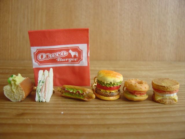 ♯Eyi25DPガーリーフーズチャームハンバーガーカフェ全12種