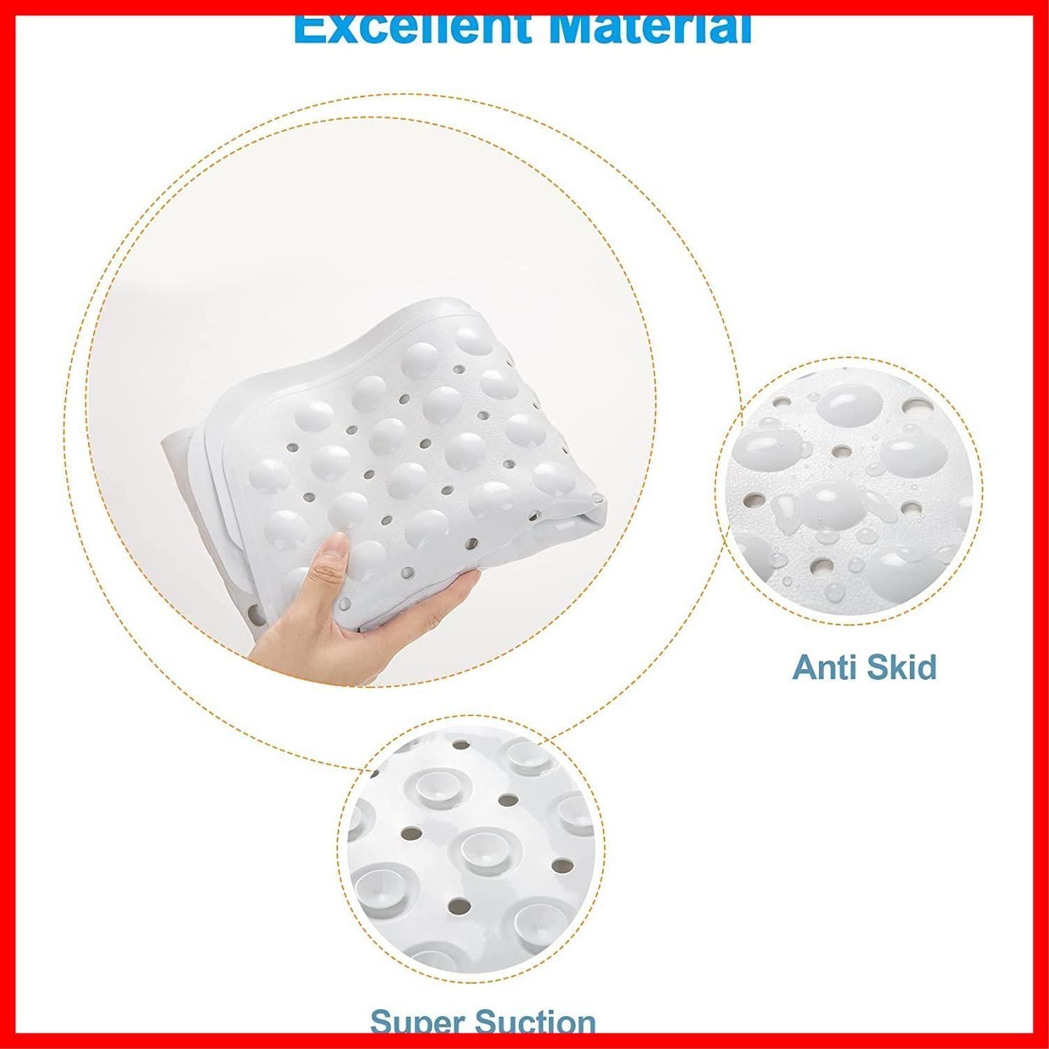 吸引のコップが付いている浴槽のマット 排水口の穴が付いている洗濯機で洗える浴室のマット