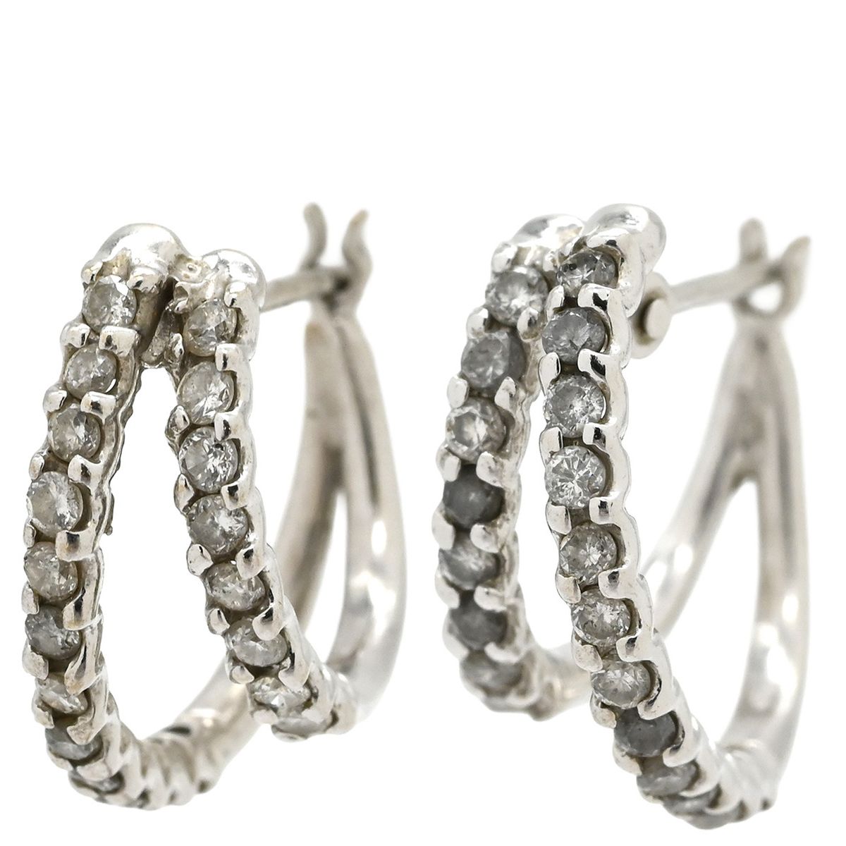 ピアス ダイヤピアス K18WG ダイヤモンド ホワイトゴールド フープピアス