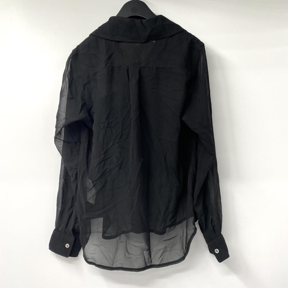 中古】COMME des GARCONS チュールフリル 長袖シャツ ブラック サイズS 