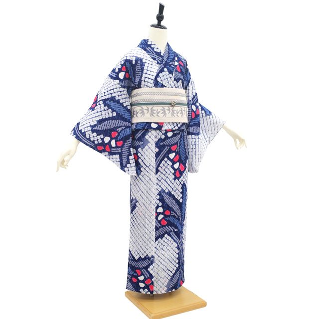 中古】 夏物 本場有松鳴海絞り 浴衣 リサイクル 有松 ゆかた