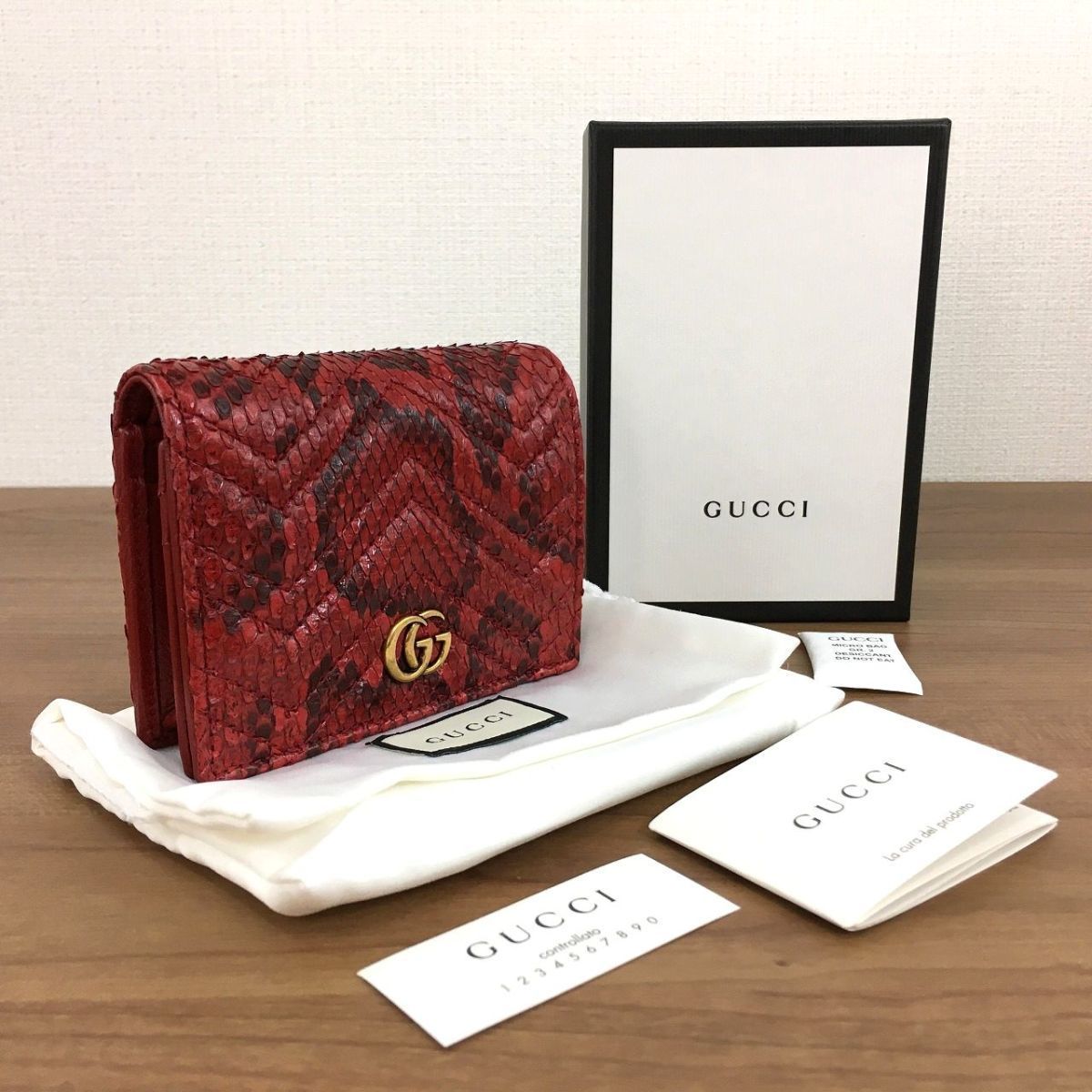 未使用品 GUCCI コンパクトウォレット プチマーモント 105 - 通販