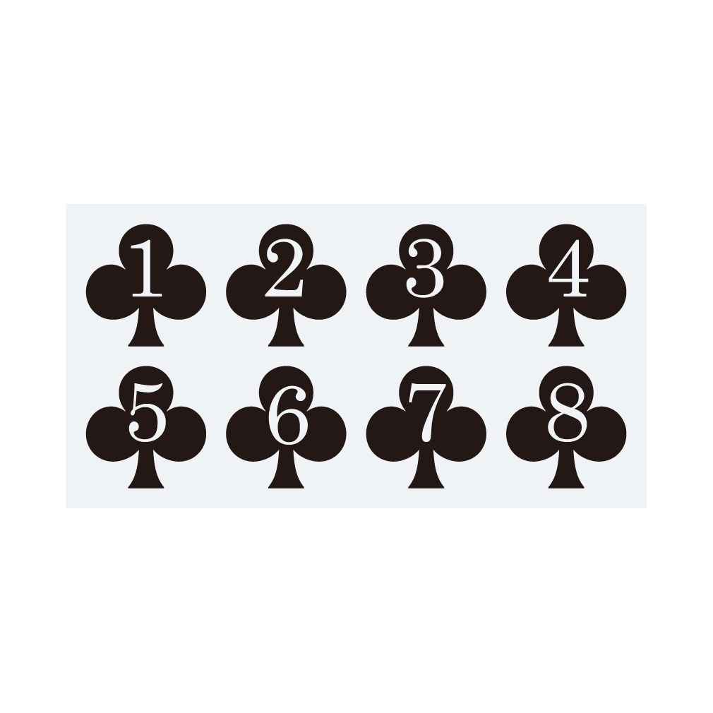 ステッカー トランプ クラブ＆数字（8片） - メルカリ