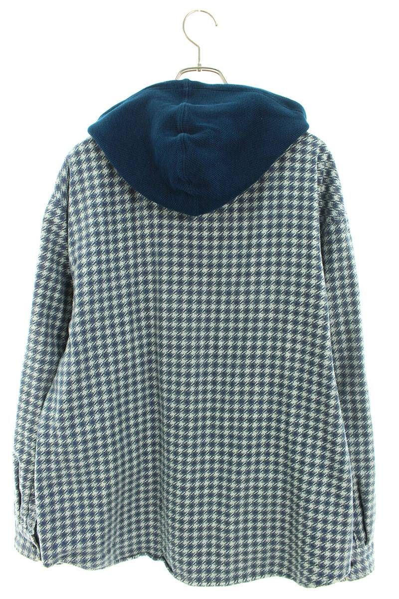 シュプリーム 22AW Houndstooth Flannel Hooded Shirt フランネル