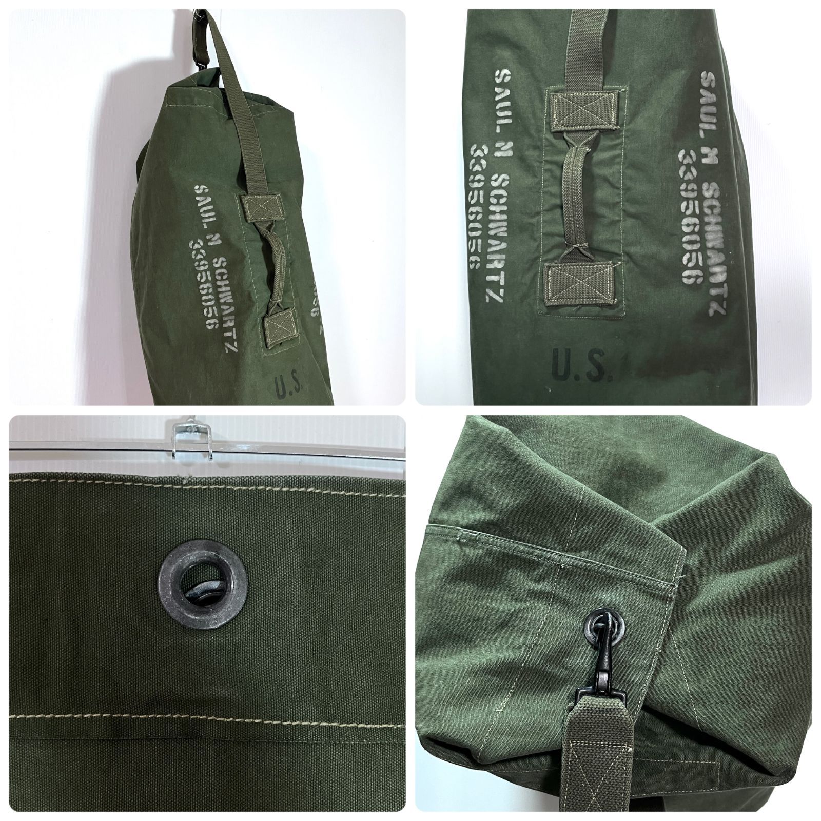 ビンテージ US キャンバス ダッフルバッグ 米軍 ミリタリー ステンシル 40s 米軍 U.S. ステンシル ダッフルバッグ - Sixpacjoe Web Shop