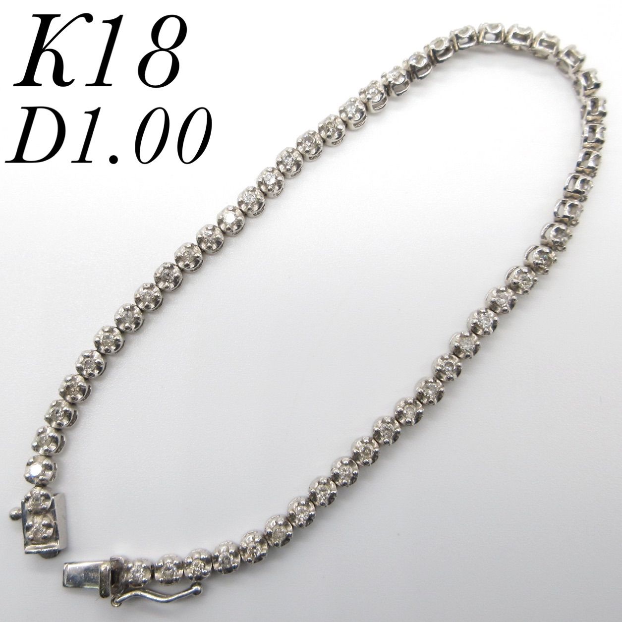 K18 テニスブレスレット ダイヤモンド 1.00CT レディース 高級 - メルカリ