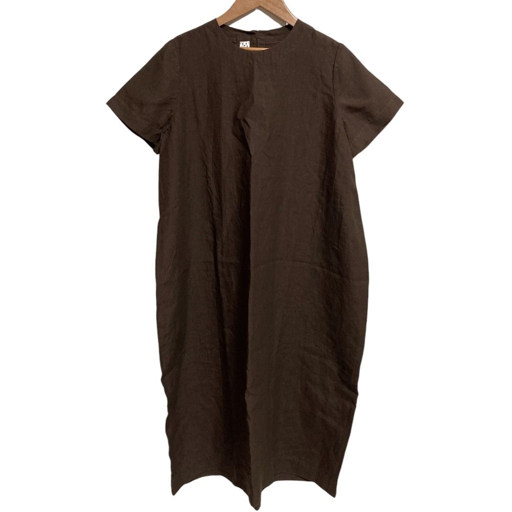 45R フォーティファイブアール リネンの半袖ぽよんドレス ワンピース 50450022 ブラウン レディース 古着