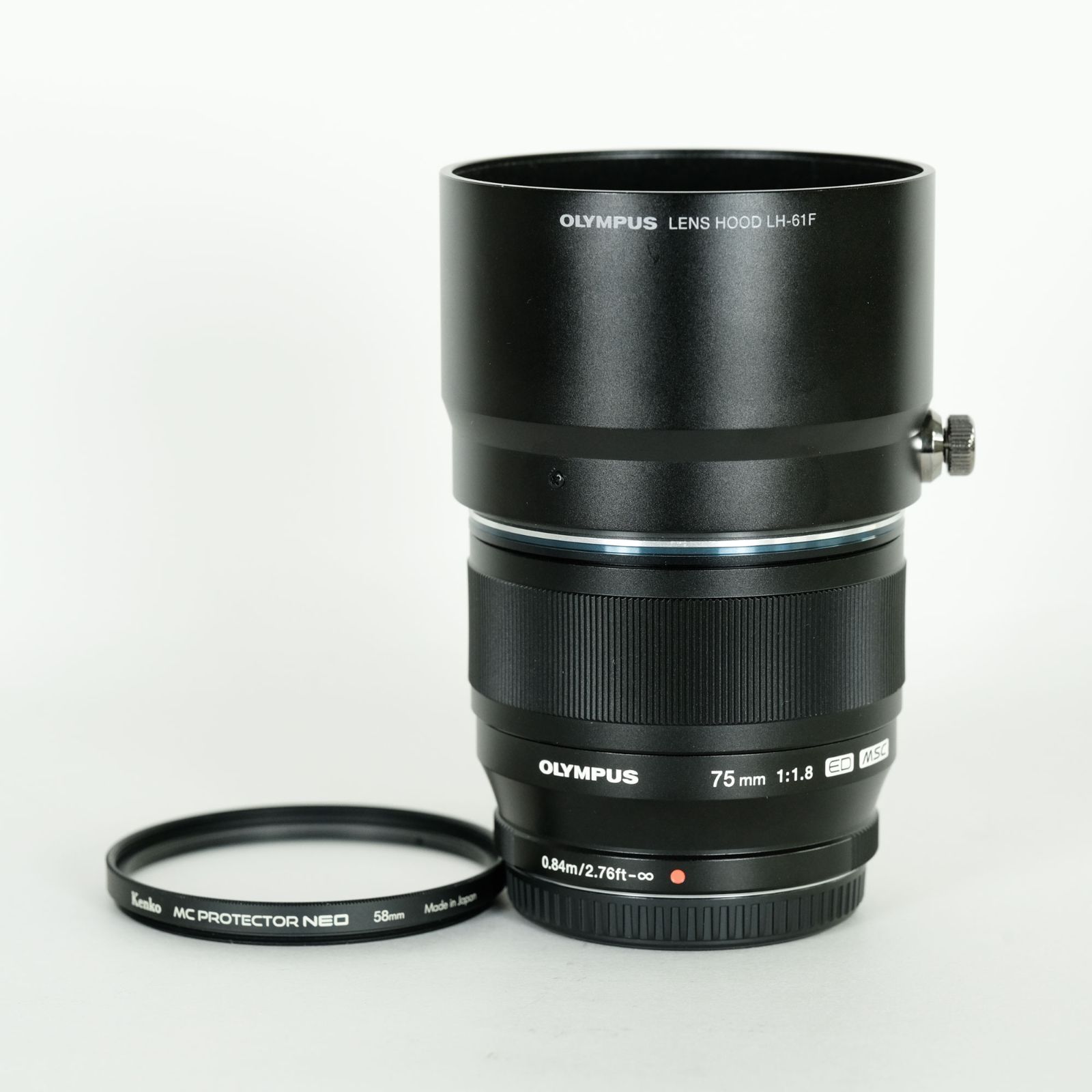 ｜純正フード フィルター付 OLYMPUS M.ZUIKO DIGITAL ED 75mm F1.8 ブラック | マイクロフォーサーズマウント