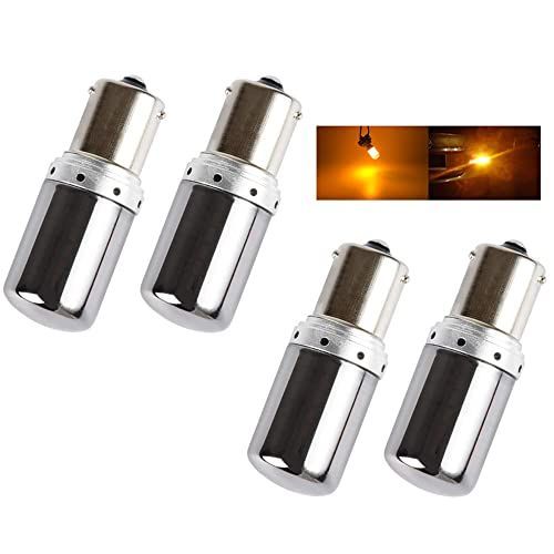 アンバー_S25 シングル 1156 BAU15S PY21W ピン角違い150度 Futwod ウインカー S25 LED シングル ステルスバルブ ハイフラ防止 抵抗内蔵 アンバー オレンジ 1156 BAU15S PY21W クロームバルブ ステルス球