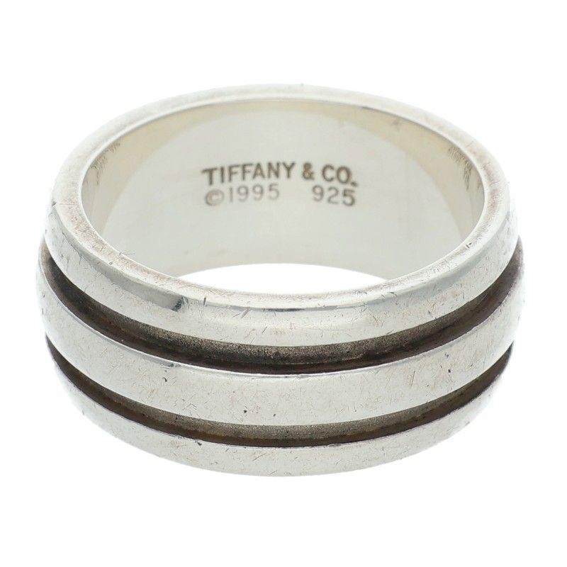 ティファニー グルーブドリング ダブルライン シルバーリング メンズ 16号
