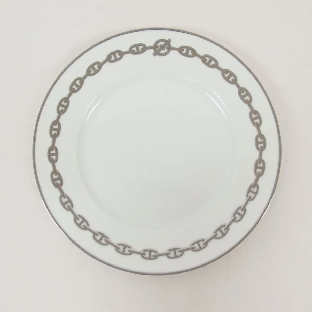 【未使用】HERMES シェーヌダンクル プラチナ プレート 27cm HERMES エルメス シェーヌダンクル プラチナプレート 27.5cm 箱付