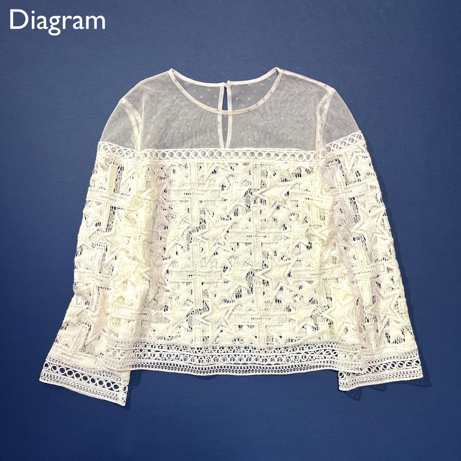 【新品未使用✨】 Diagram ダイアグラム スター刺繍 チュールトップス 新品未使用✨】 Diagram ダイアグラム スター刺繍 チュール