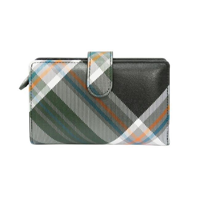 ★ VIVIENNE WESTWOOD ★ BIOGREEN SAFFIANO 2つ折り財布 SAFFIANO ENVELOPE 三つ折りミニ財布(ブラック)（レディース
