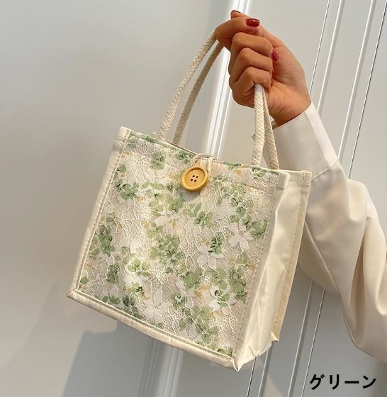 新品　ランチバッグ　帆布 ミニトート　パンセ　花 新品 ランチバッグ 帆布 ミニトート パンセ 花