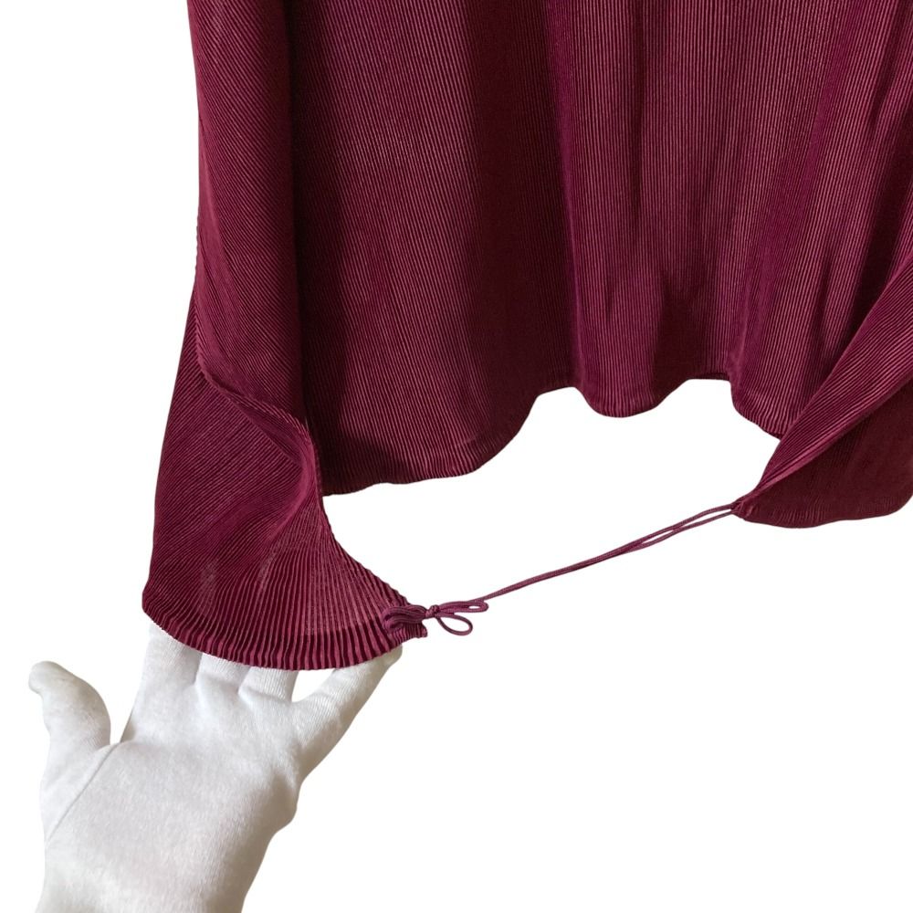 美品 PLEATS PLEASE ISSEY MIYAKE プリーツプリーズ イッセイミヤケ 変形カットソー PP43FK341 サイズ3 ボルドー レディース 古着 中古 USED 美品 PLEATS PLEASE ISSEY MIYAKE プリーツプリーズ イッセイミヤケ