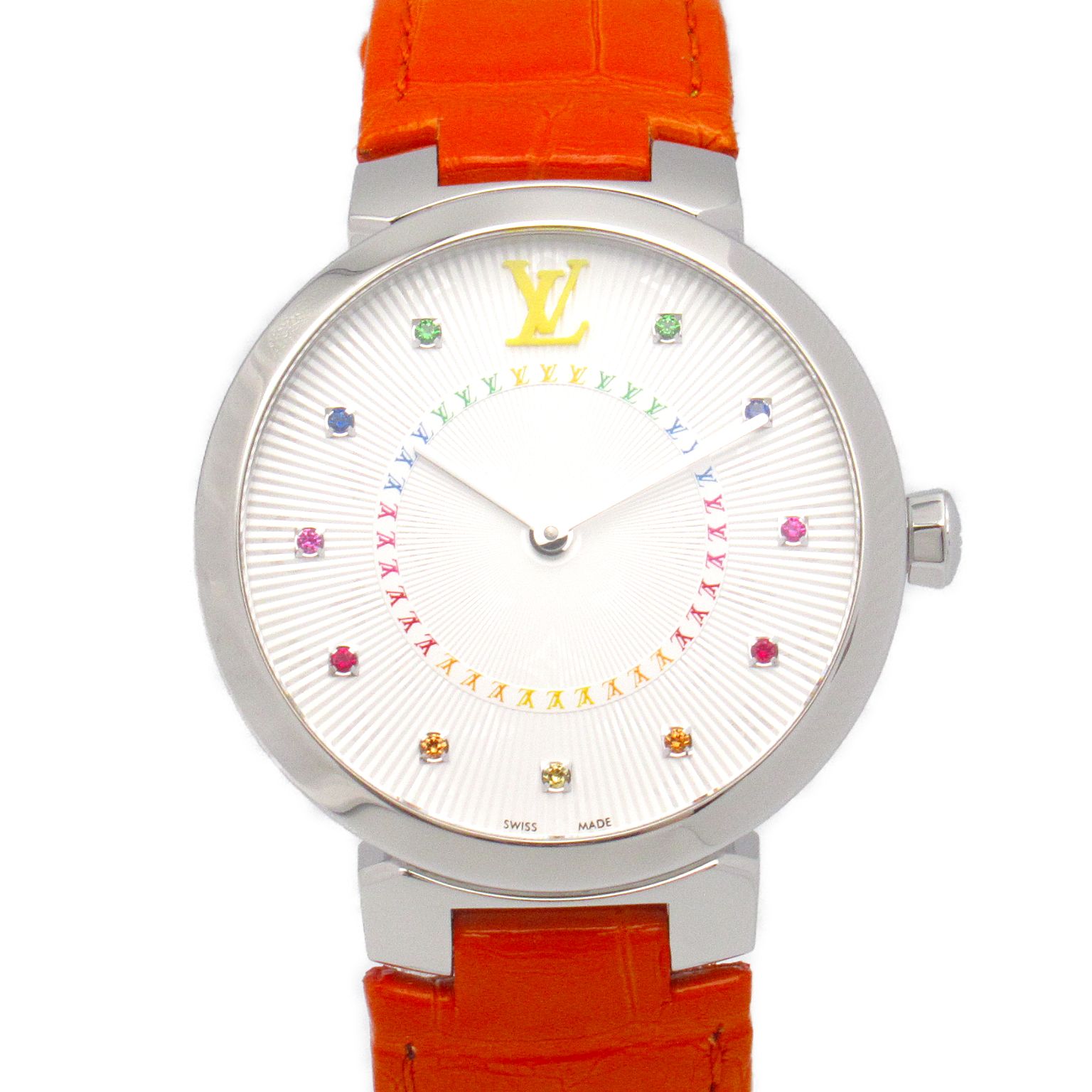ルイ ヴィトン LOUIS VUITTON 腕時計 タンブールスリムMM QA159Z シルバー ステンレススチール タンブールスリムMM レディース Used A