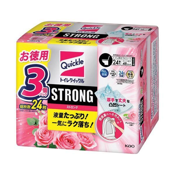 まとめ 花王トイレクイックル STRONG ローズの香り つめかえ用 1パック 24枚 ×5セット