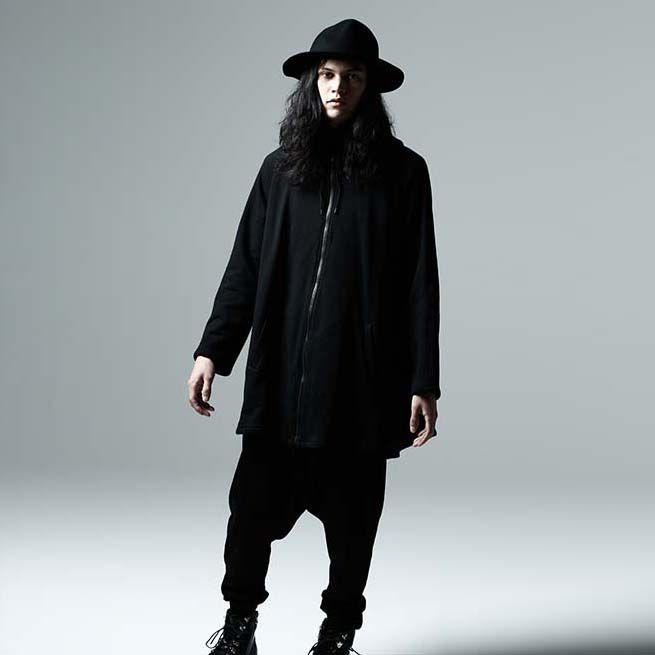 Lサイズ ZEPHYREN ゼファレン PONCHO ZIP PARKA JACKET (BLACK) ポンチョ ジップパーカー アウター ジャケット