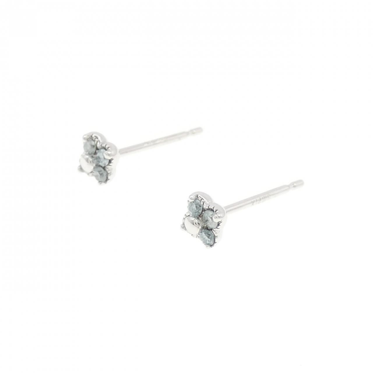 K14WG ダイヤモンド ピアス 0.06CT