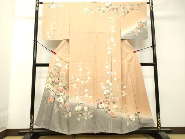 平和屋着物●訪問着 友禅 作家物 枝花文 暈し染め 正絹 DAAS2484tw