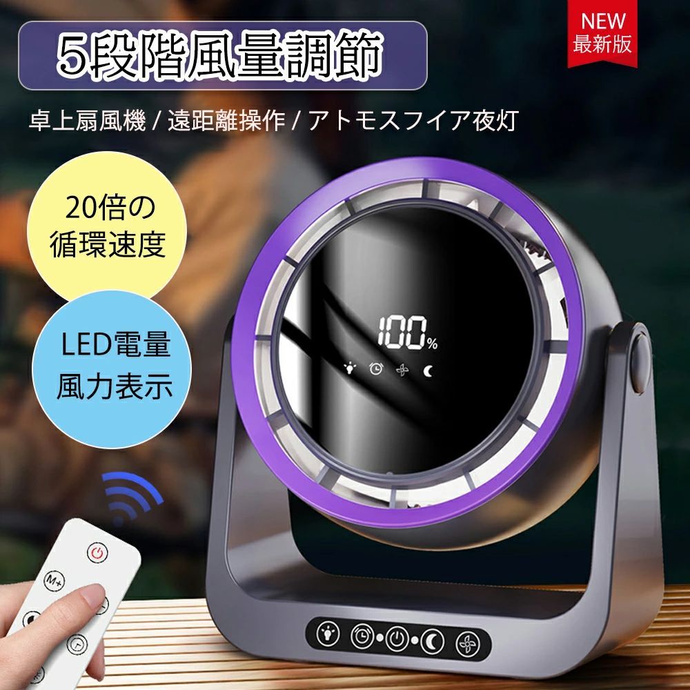 扇風機 卓上扇風機 小型扇風機 5段風量階調節 静音 強力送風 扇風機 ミニ扇風機 最大35時間連続使用 ポータブル Type-C充電式 持ち運び便利 省エネ アウトドア 車中泊 防災 キャンプ用品熱中症対策 節電 省エネ 夏の日 すずしい 2025