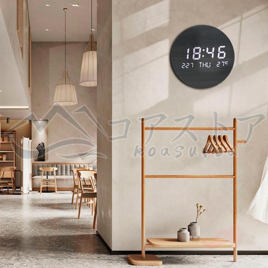 新作入荷，安い 時計 無線長時間航続 壁掛け デジタル 掛け時計 夜の光