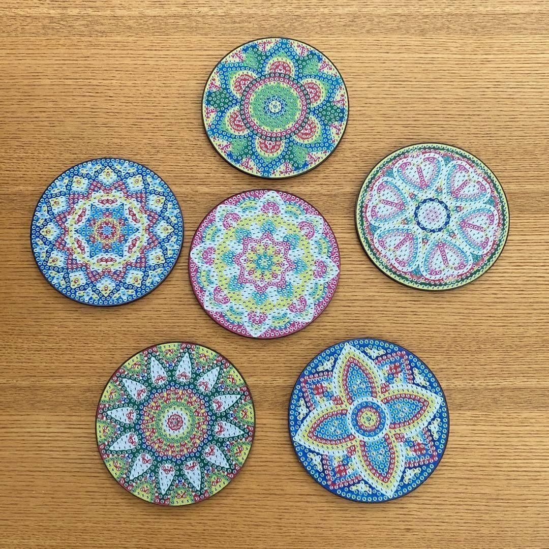 ハンドメイド コースター （ハンドメイド コースター 刺繍 花