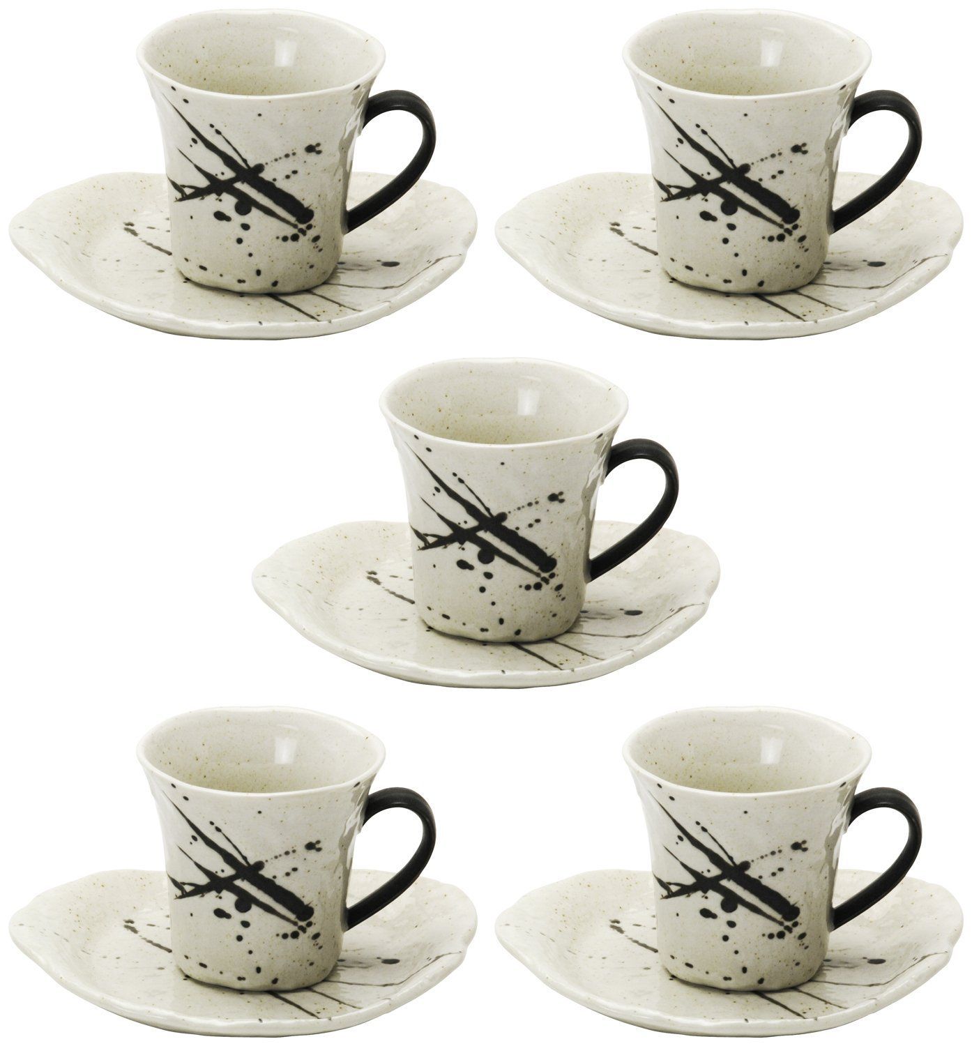 白唐津 5客セット コーヒー碗皿 801-27-41E 5 美濃焼