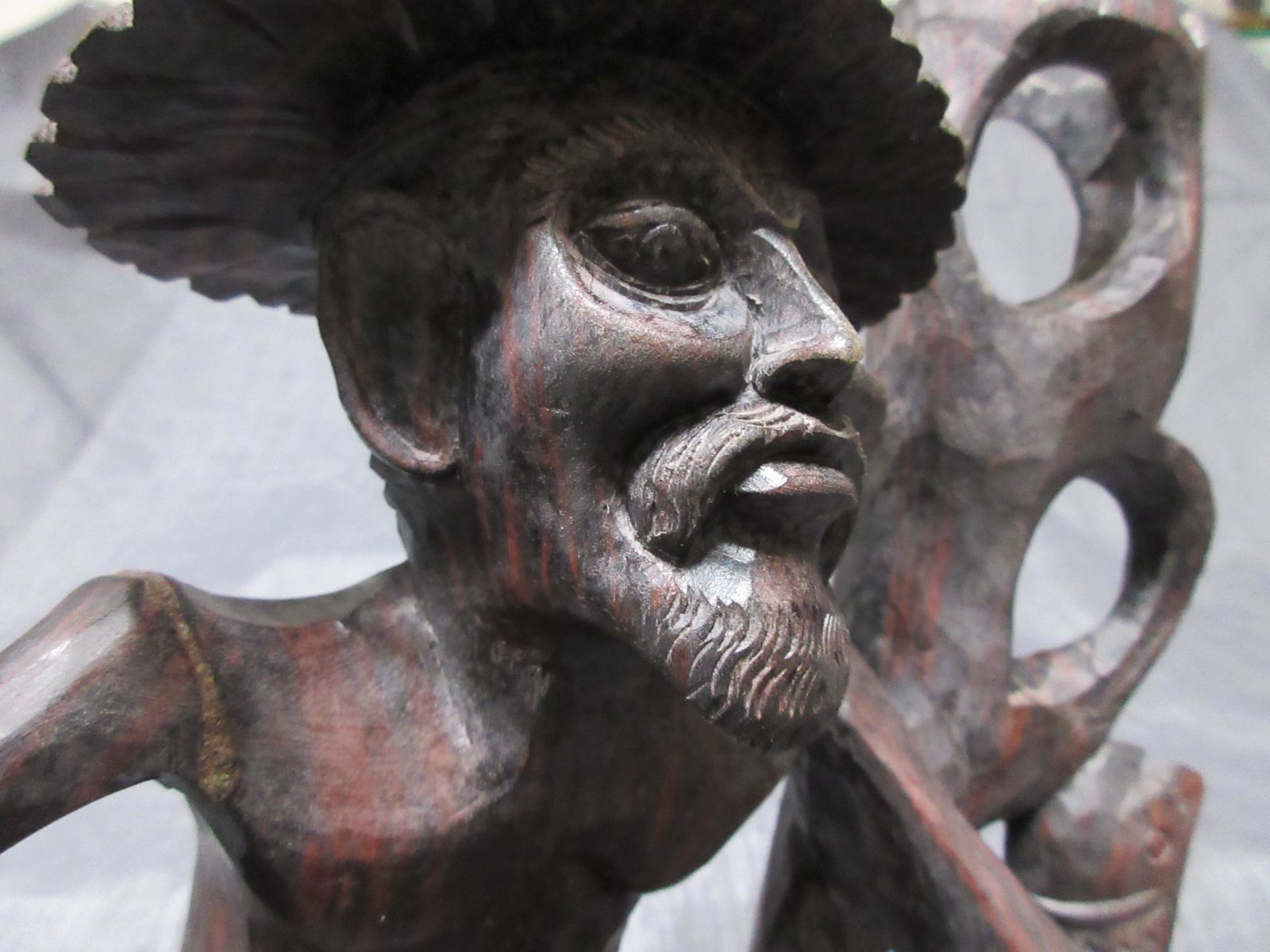 木彫 東南アジア 老人 釣り人