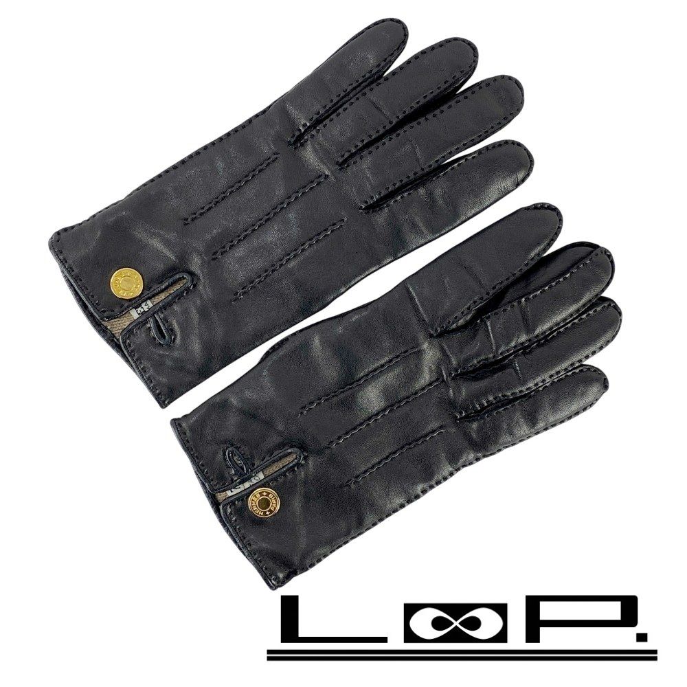 エルメス セリエ 手袋 グローブ ラム レザー ブラック ＃7 1|2 454783 10