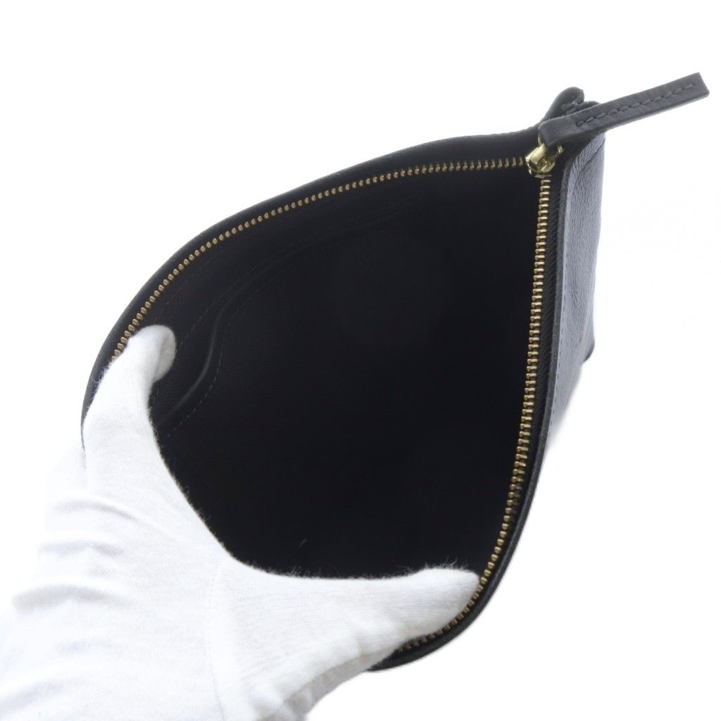 イボーナ レザー2WAYバッグ ショルダーバッグ クラッチバッグ 黒  