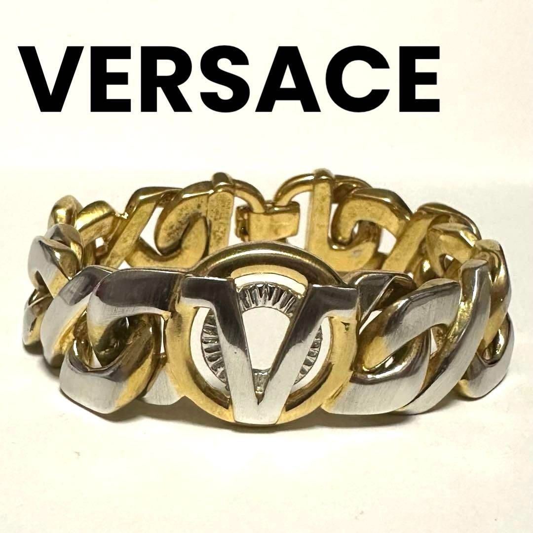 ヴェルサーチェ ヴェルサーチ VERSACE ブレスレット Vロゴ GP シルバー ゴールド