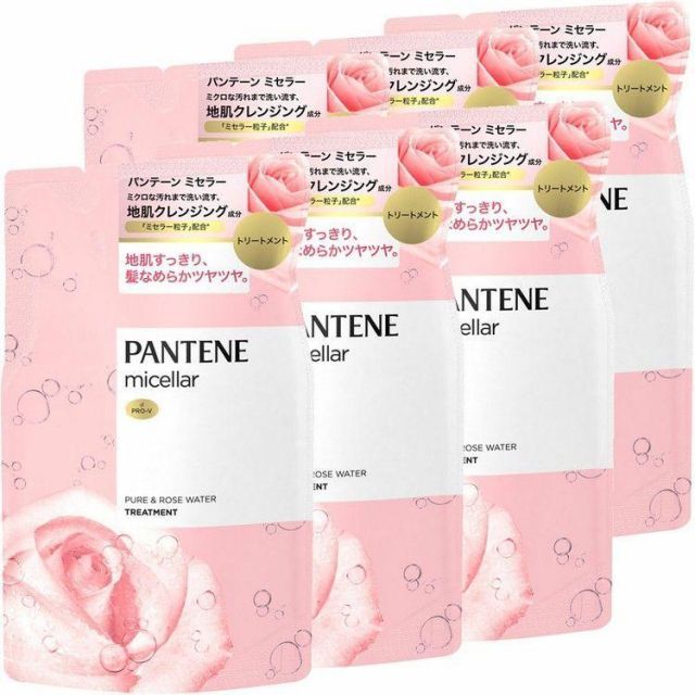 【公式】(6個)パンテーン ミセラー トリートメント ピュア＆ローズウォーター 詰め替え 350g (D)