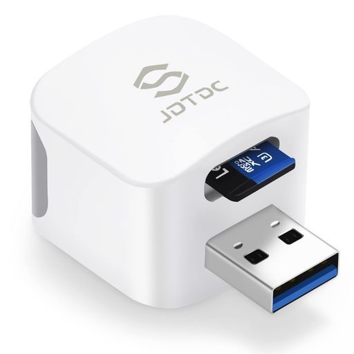 充電しながら自動バックアップカードリーダー 256GBmicroSDカード付き iphoneバックアップUSBメモリiPad容量不足解消写真動画音楽資料高速データ転送連絡先データ移行データ復元ファイル管理