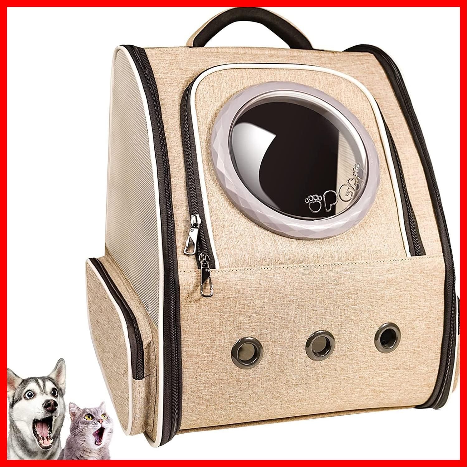 ペットキャリー リュック バッグ リュック 猫用 小型犬 小動物用 キャリー きゃりーバッグ 大容量 宇宙船 犬 折り畳み 2種類の窓付き 猫 通気性 旅行 通院 防災 避難用最適