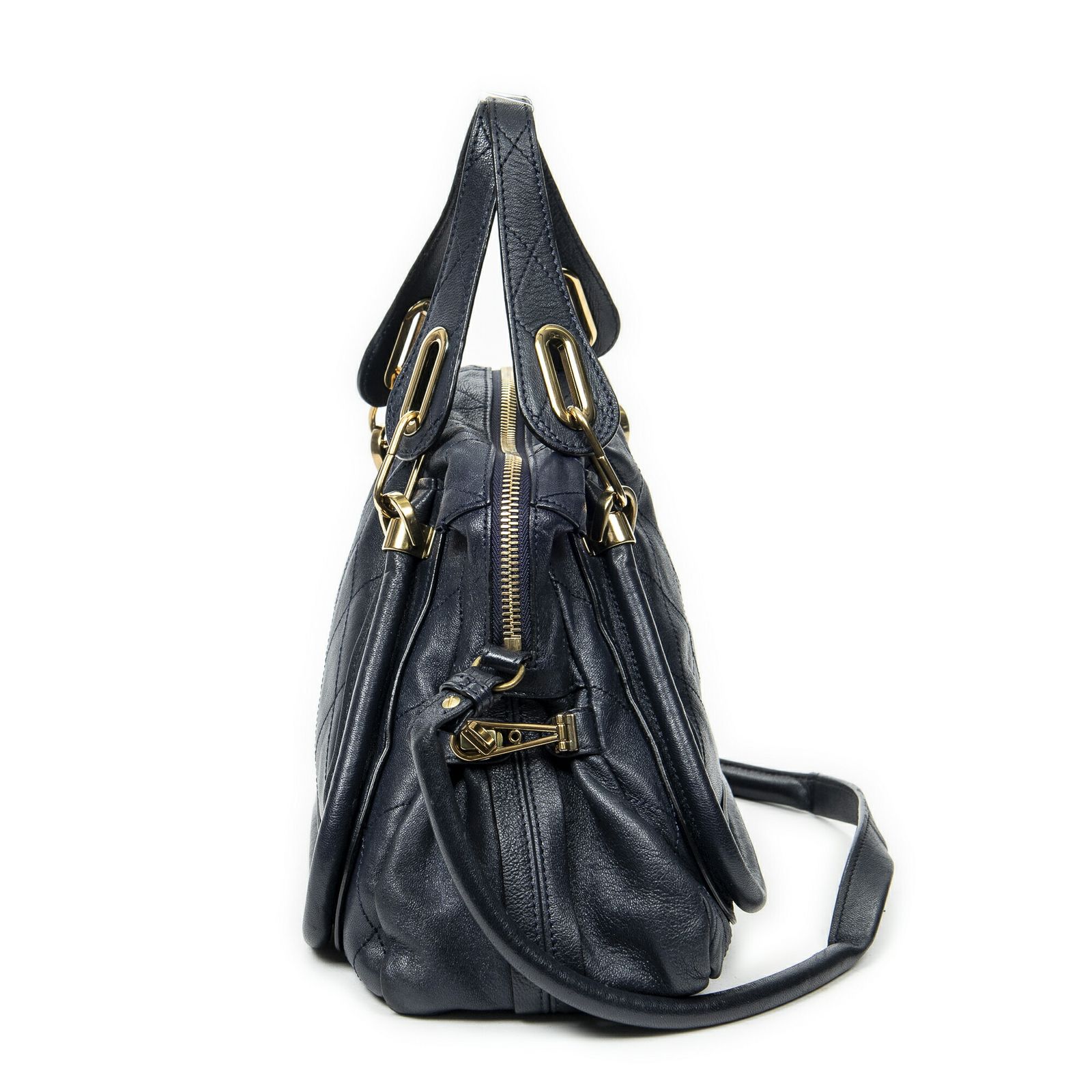 クロエミディアムパラティネイビーマトラッセカーフスキンA