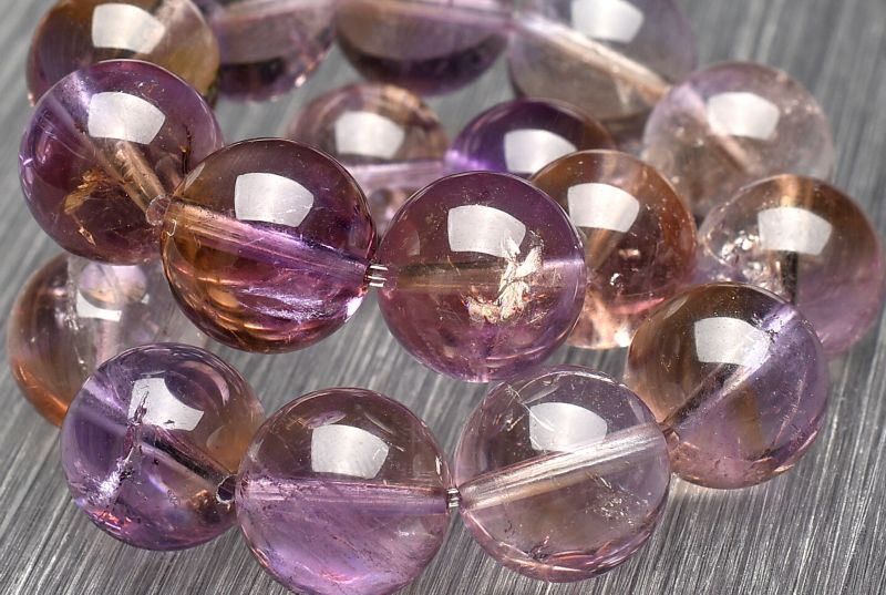 １点物 AAA バイ アメトリン 11mm ブレスレット パワーストーン 天然石 _U7342