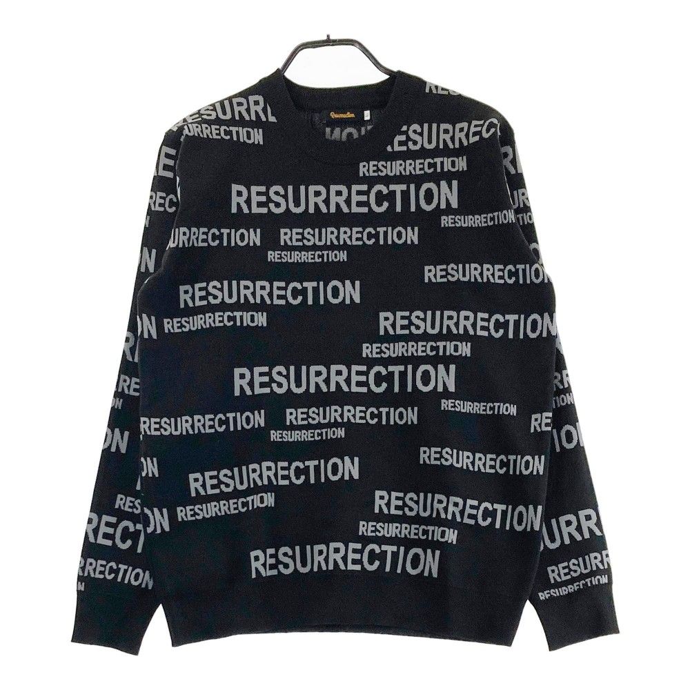 サイズ：L RESURRECTION レザレクション  ニット セーター 総柄 ブラック系 [240101428612] ゴルフウェア メンズ ストスト 美品】RESURRECTION レザレクション ニット セーター 総柄