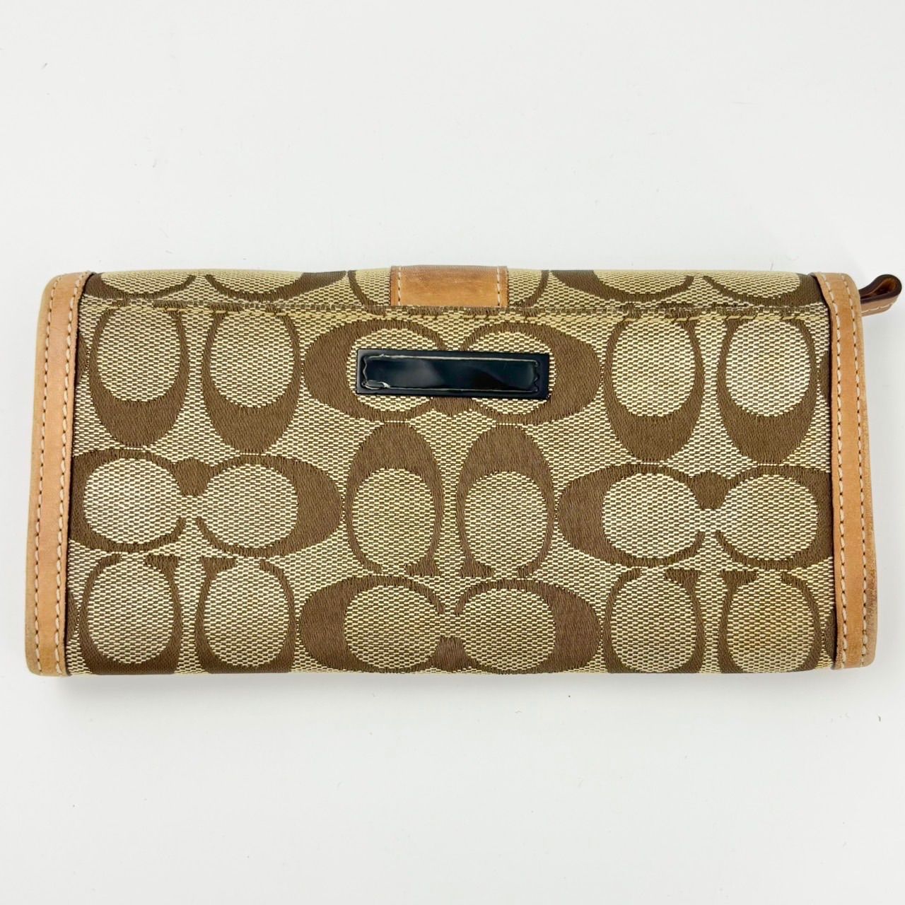 COACH コーチ シグネチャー 長財布 ブラウン レザー×キャンバス 1253