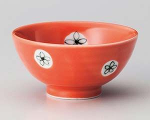 和食器 ミ373-288 柿釉小花丸少々碗