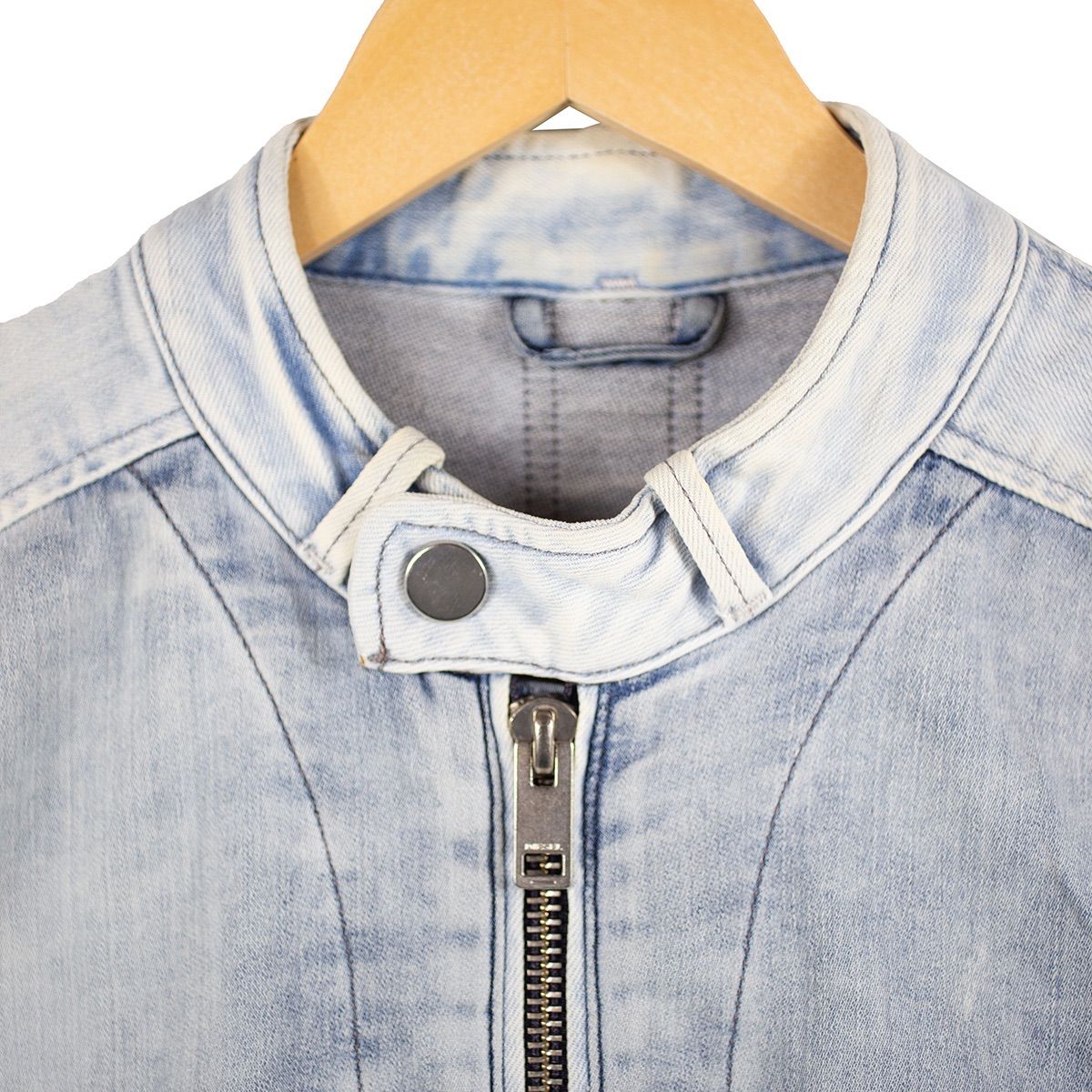 DIESEL デニムジャケット シングル ライダース ストレッチ ダメージ加工 DIESEL】ディーゼル デニム ライダースジャケット シングル Gジャン