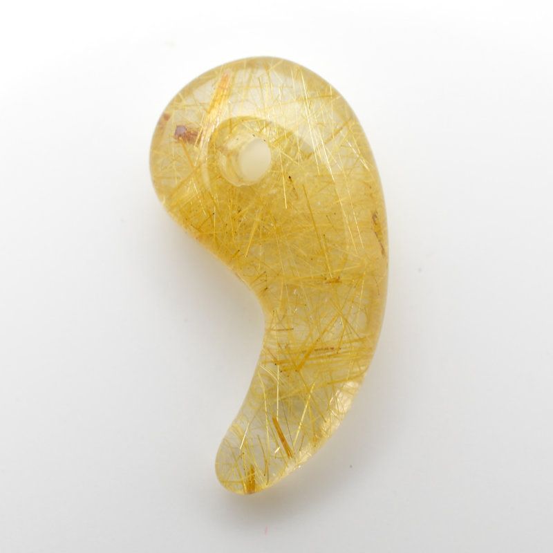 財運を呼ぶ 上黄金ルチルクォーツ 人気 勾玉 ゴールド ルチル クォーツ 一点物 KMr78 お守り効果 力が宿る パワーストーン 勝負運 金運 目標達成 プレゼント 守護石 京海堂 天然石の卸 京の蔵