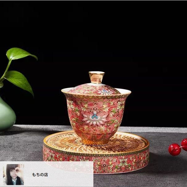 中国茶器 闘彩獅子三才蓋碗 茶器 茶道具 煎茶器 新品未使用 楽天市場】IwaiLoft「春暖花開」美しい手毬 花柄 蓋碗 三才碗 宝