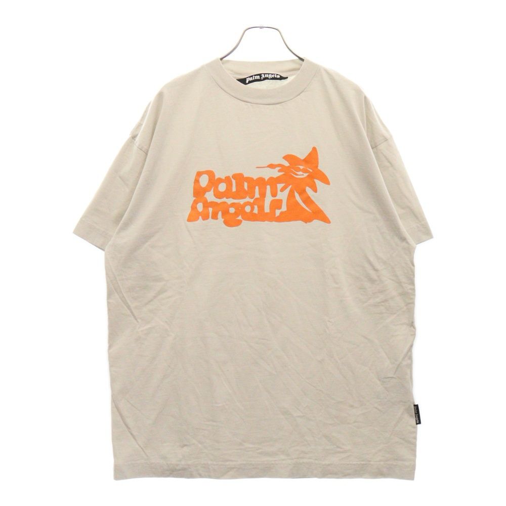 Palm Angels (パームエンジェルス) デザイン プリント 半袖カットソー Tシャツ ライトグレー
