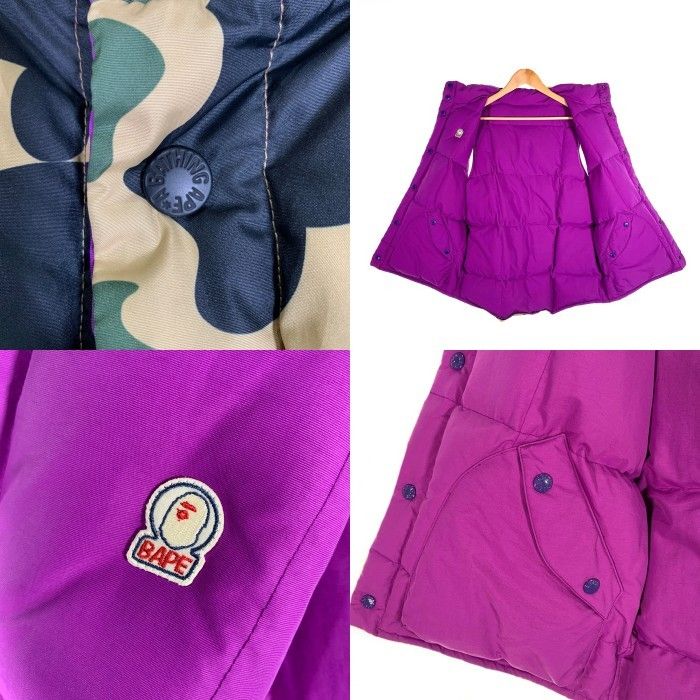 希少品★A BATHING APE ダウンベスト パープル カモ 希少品☆A BATHING APE ダウンベスト パープル カモ