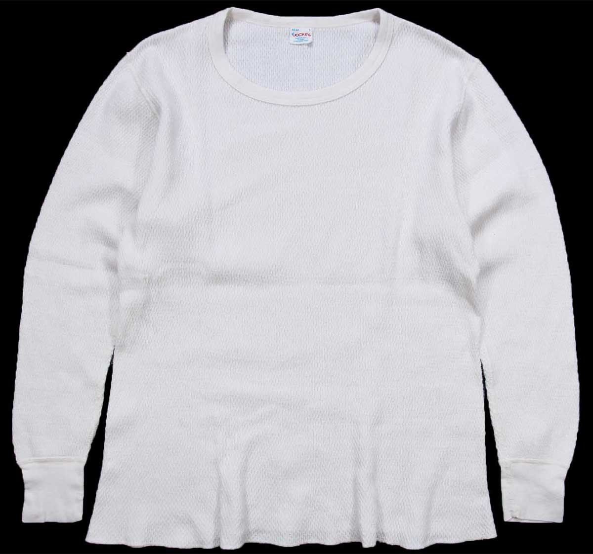 80s USA製 JOCKEY コットン サーマルシャツ ナチュラル L☆オールド