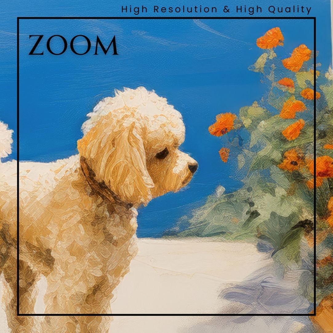 オンライン Idyllic Mediterranean town, Toy Poodle Dog 02（地中海の