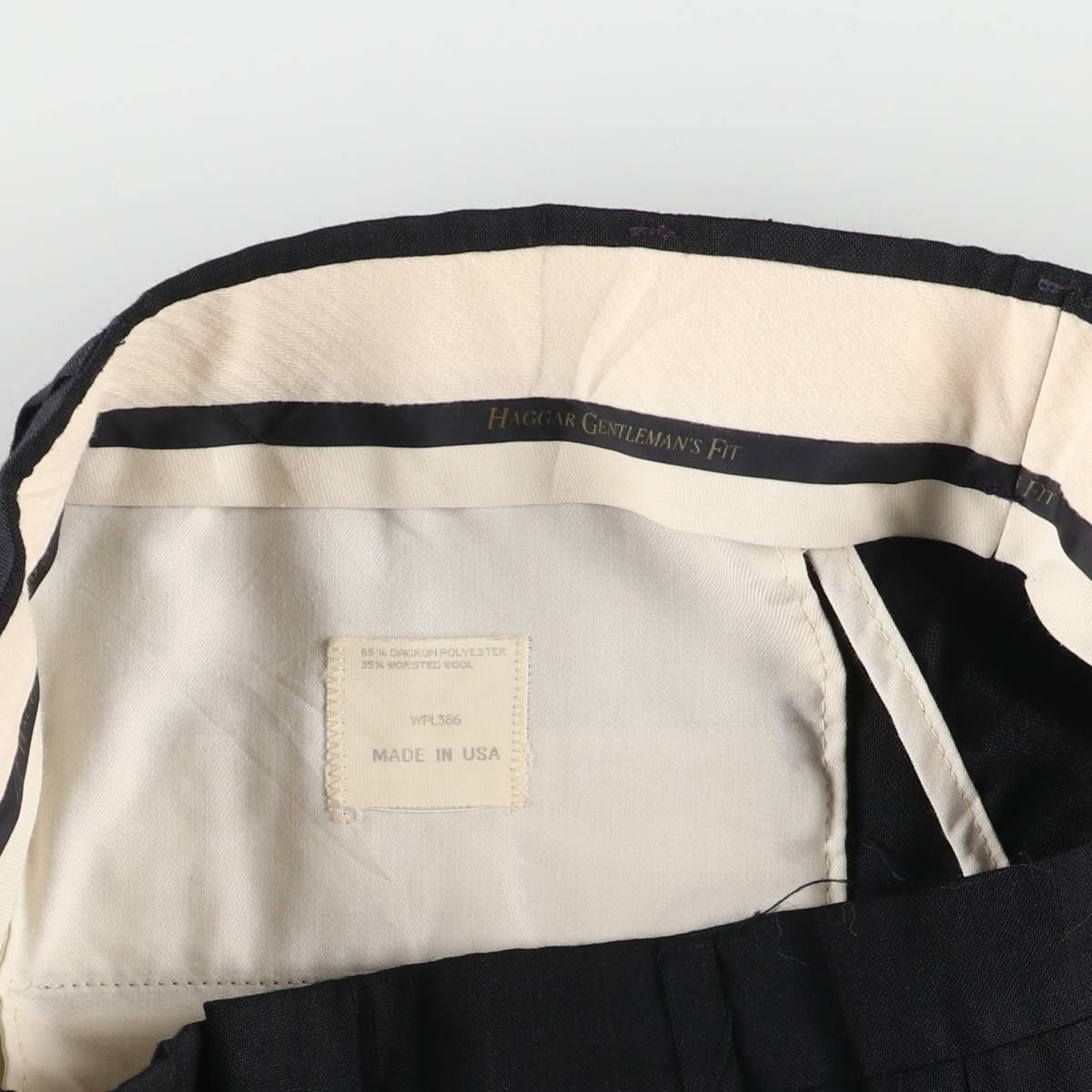 古着 ハガー HAGGAR GENTLEMAN'S FIT ツータック ストライプ柄